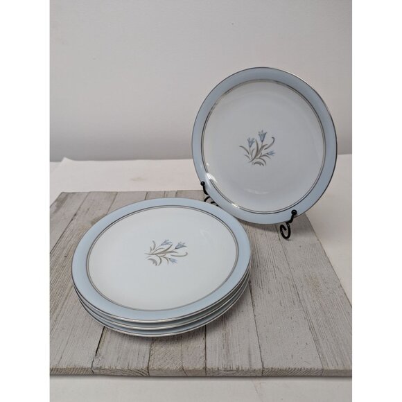 Set Of 4 Noritake Bluebell Salad Luncheon Plates 5558 Fine China - Picture 1 of 10